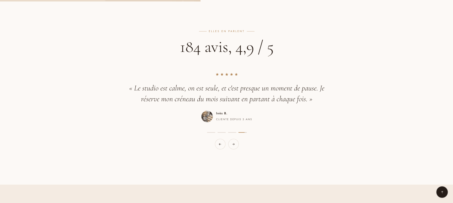 Avis clientes du studio de nail art : carrousel de témoignages et note moyenne